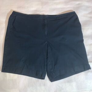 J. Jill Flat Front Bermuda Shorts Navy Blue Size 24